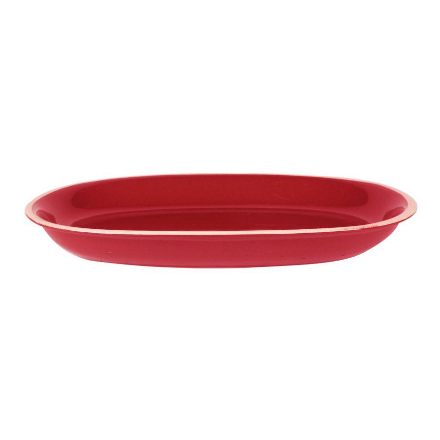Othello red cream oval plate cm36x25,5h4,5