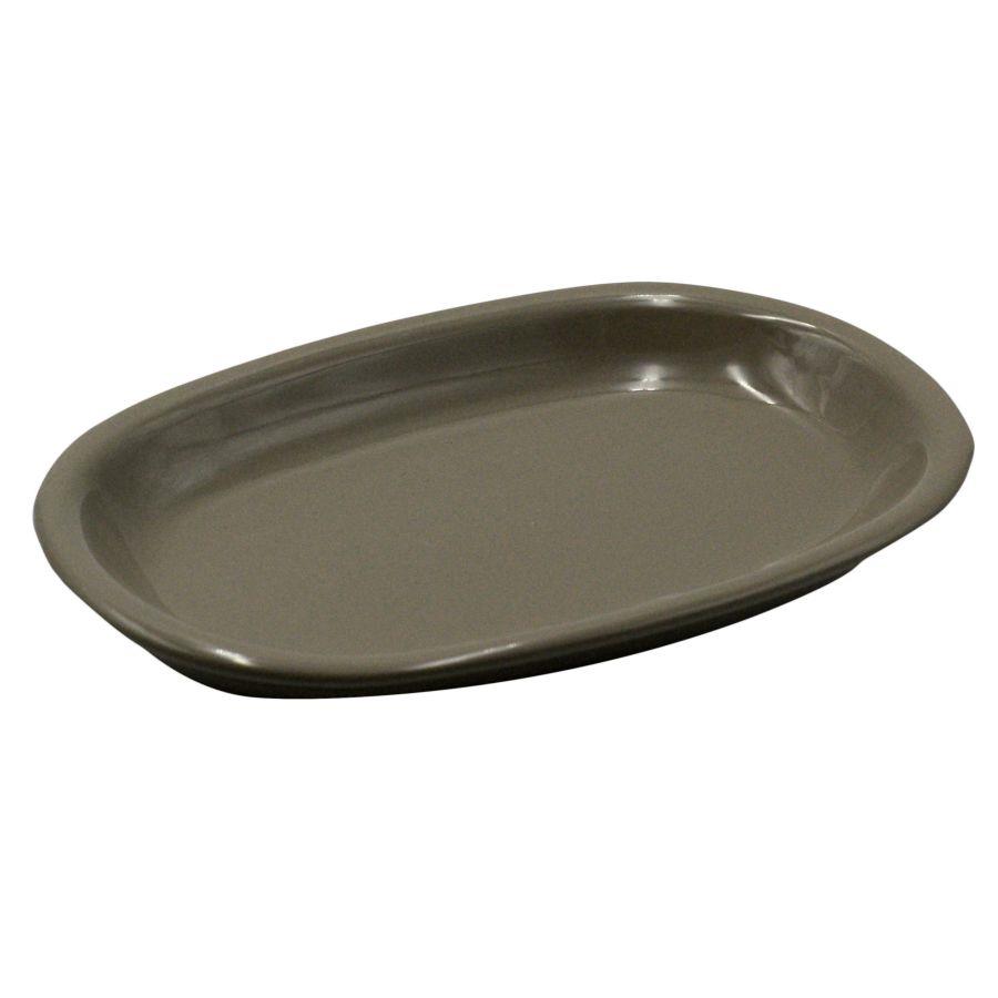 Romeo dove gray oval plate cm36x25h4