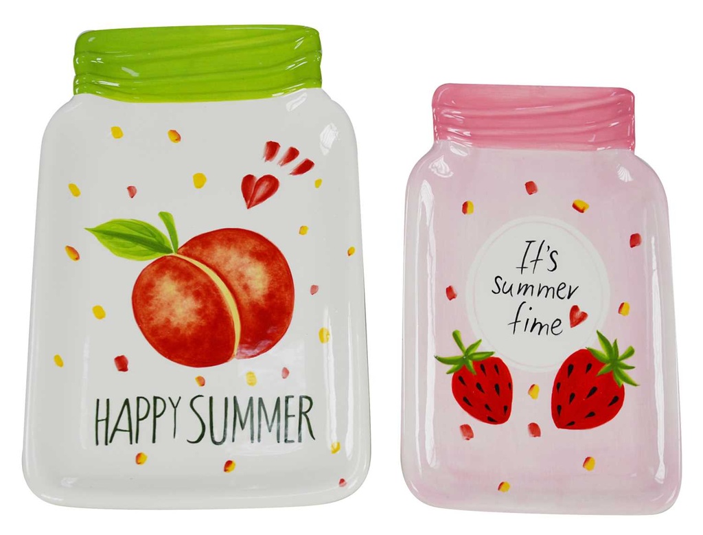 Piatto summer con pesca ln-4624 cm. 26 x 15,5 h 2