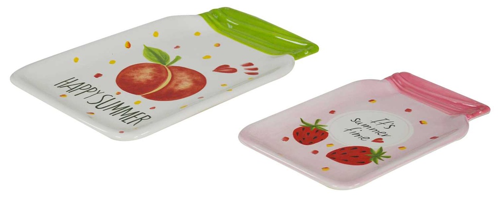 Piatto summer con pesca ln-4624 cm. 26 x 15,5 h 2