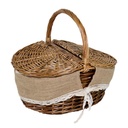 Picnic Francesca wicker oval jute cover cm41x32h19-24-37