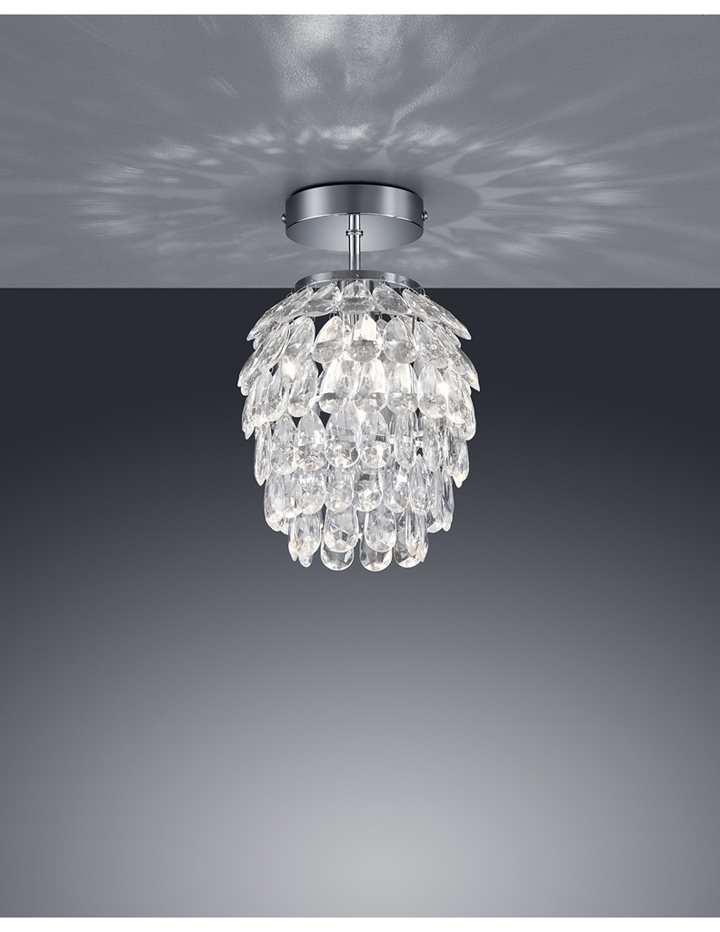 Piccola Plafoniera Decorativa Petty Grappolo Gemme Cromo Ø20 cm Trio Lighting