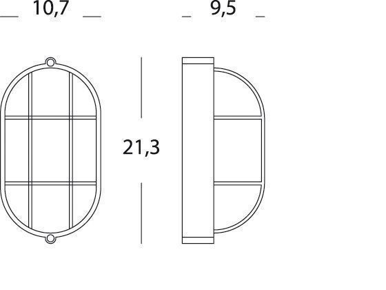 Plaf. Picc.Gabbia  linea industriale ovale  nero