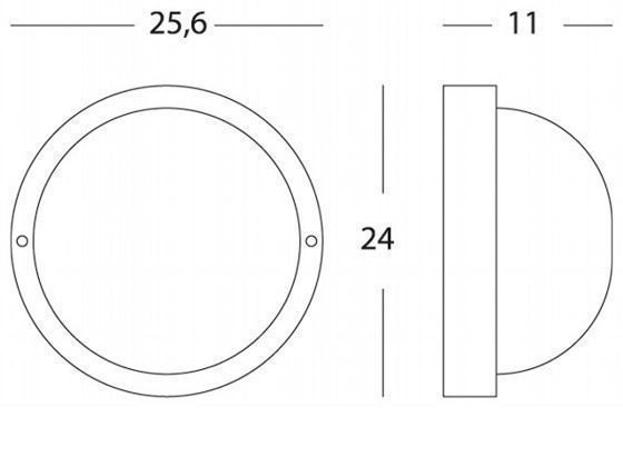 Plaf.Grande E27  linea industriale tonda  bianco