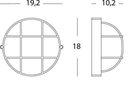 Plaf.Picc.Gabbia  linea industriale tonda  nero