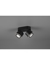 Plafone 2 Spot Led Doppia Emissione L18 cm Taurus Nero Trio Lighting