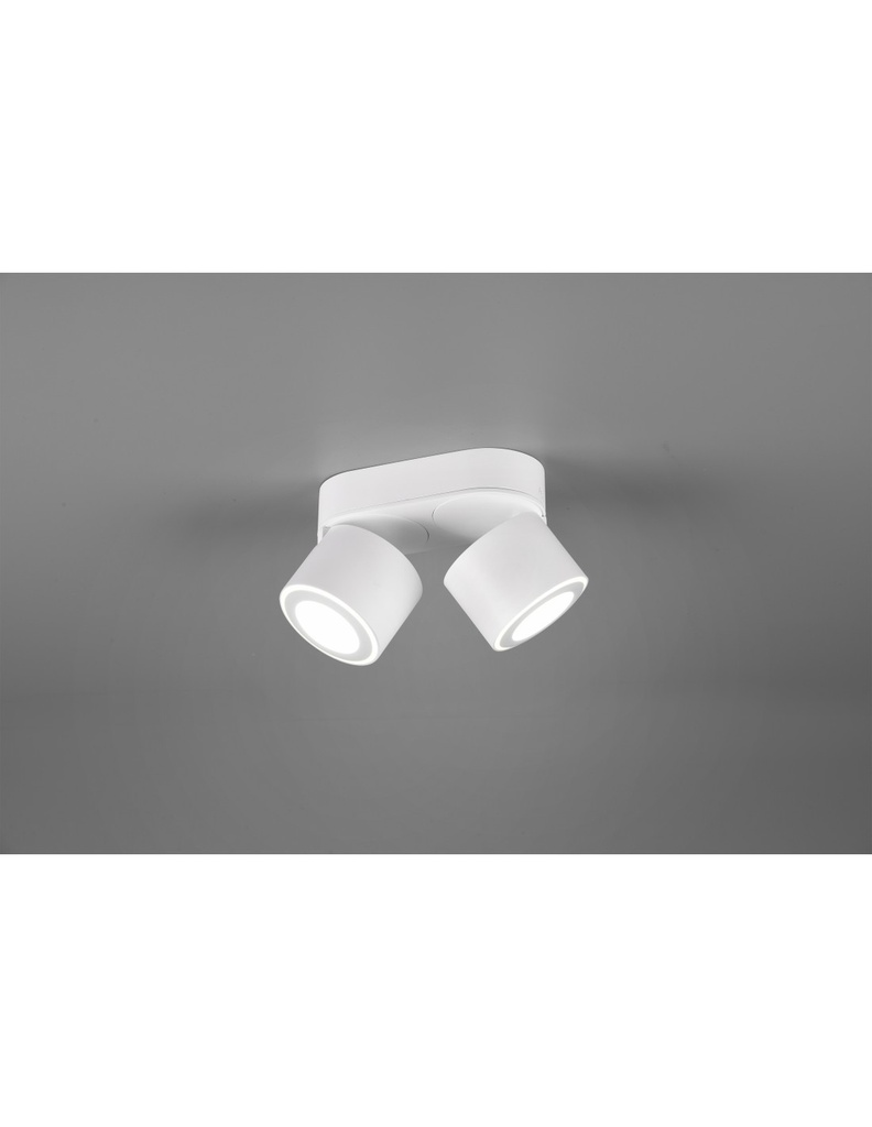 Plafone 2 Spot Led L18 cm Taurus Bianco Trio Lighting