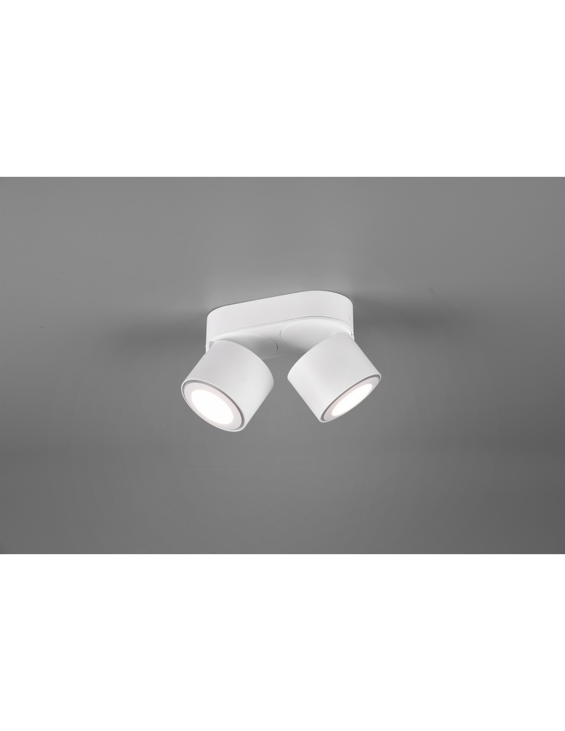 Plafone 2 Spot Led L18 cm Taurus Bianco Trio Lighting