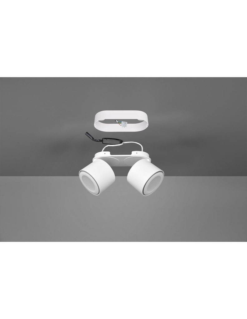 Plafone 2 Spot Led L18 cm Taurus Bianco Trio Lighting