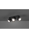 Plafone 3 Spot Led Doppia Emissione L27 cm Taurus Nero Trio Lighting
