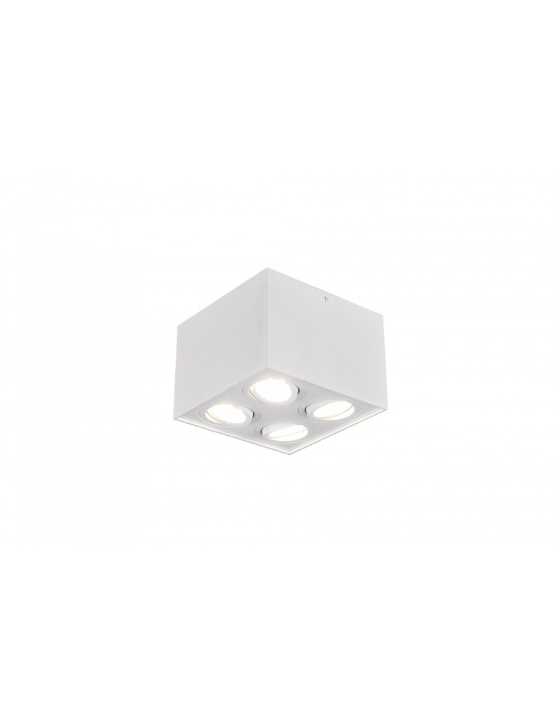 Plafone Bianco da Soffitto Biscuit 4 Spot GU10 Orientabili Trio Lighting