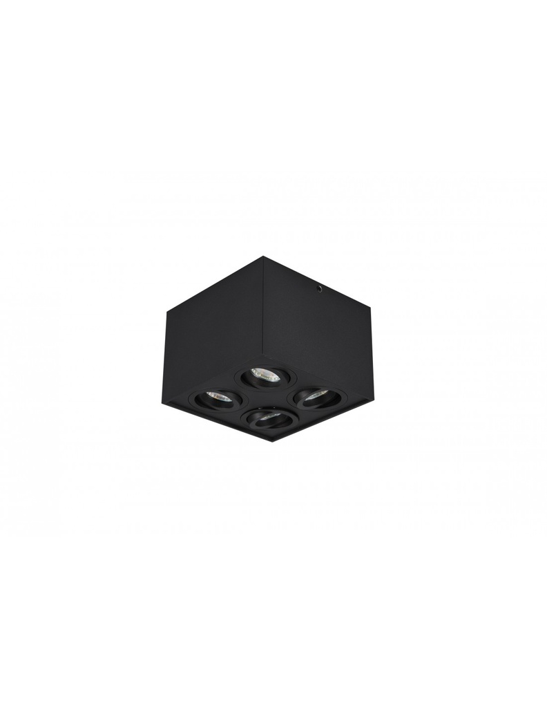 Plafone da Soffitto Biscuit Nero 4 Spot GU10 Orientabili Trio Lighting