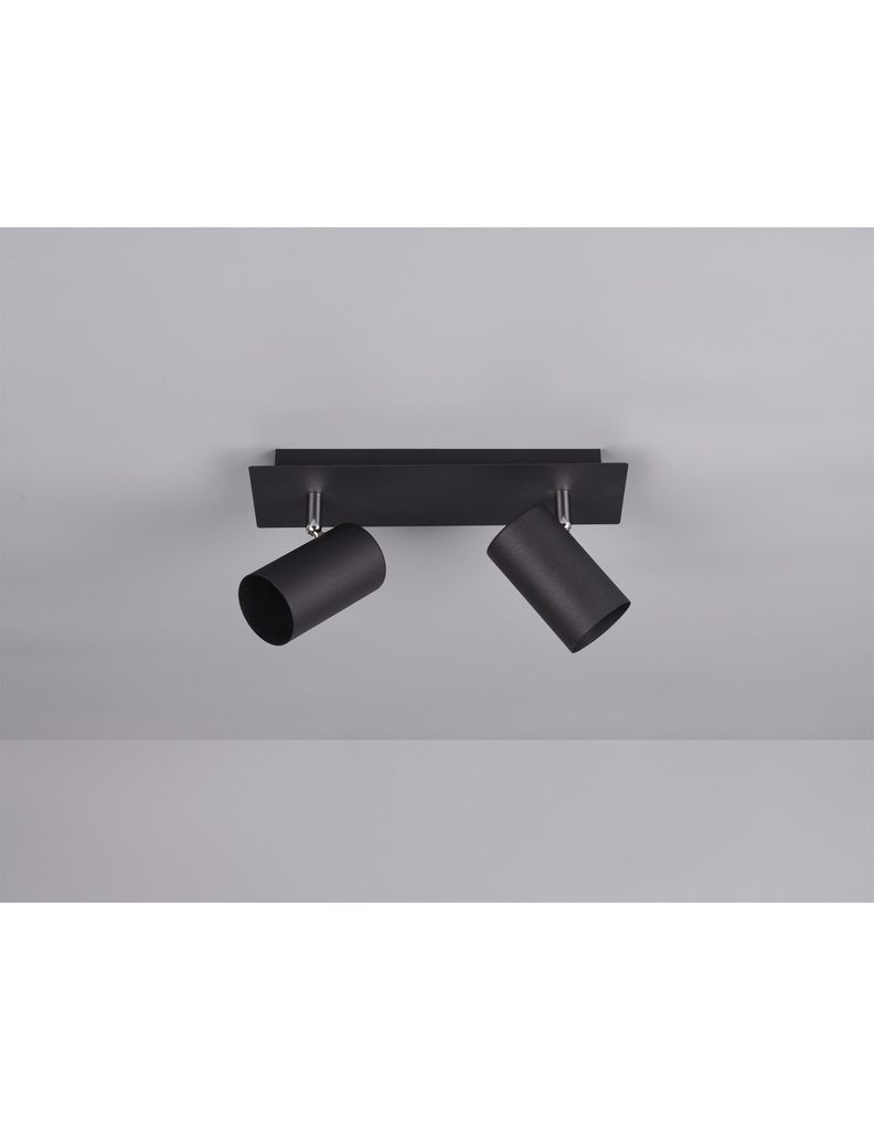 Plafoniera 2 Faretti Spot Orientabili Marley Nero Trio Lighting