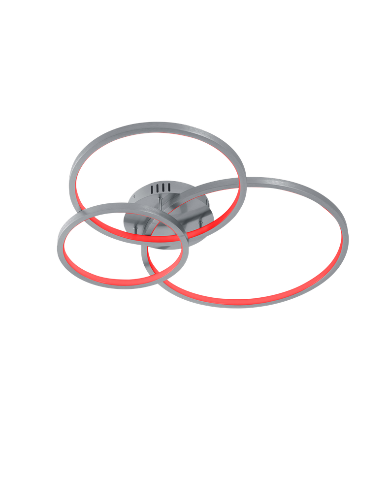 Plafoniera 3 Anelli Led 36w RGB Dimmerabile Aaron Nichel Trio Lighting