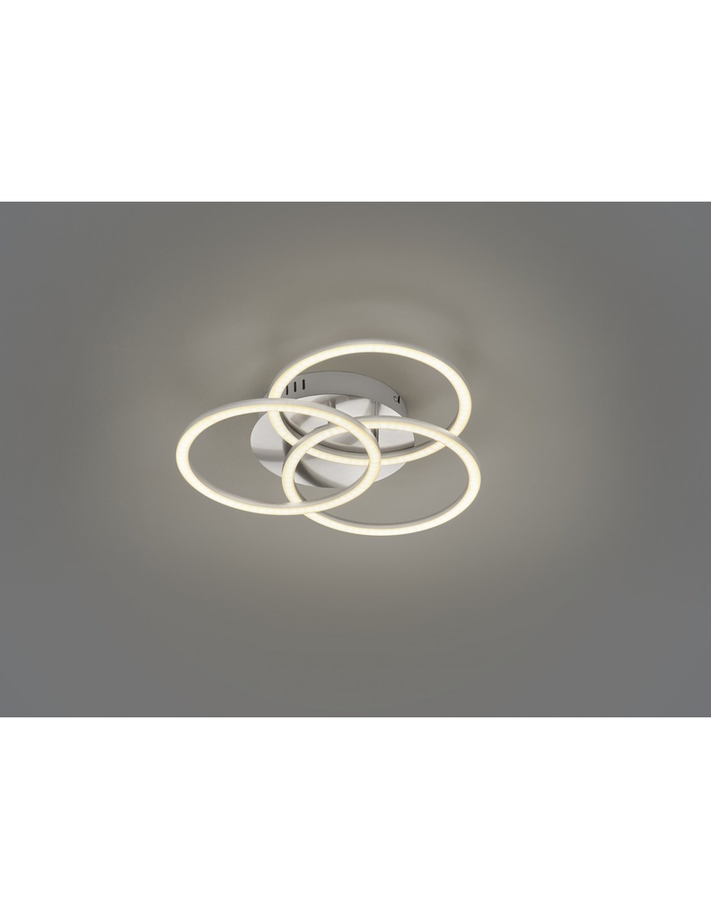 Plafoniera 3 Anelli Orientabili Led Dimmer Circle Nichel Trio Lighting