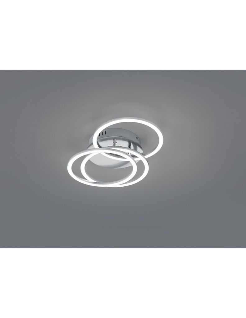 Plafoniera 3 Anelli Orientabili Led Dimmer Circle Nichel Trio Lighting