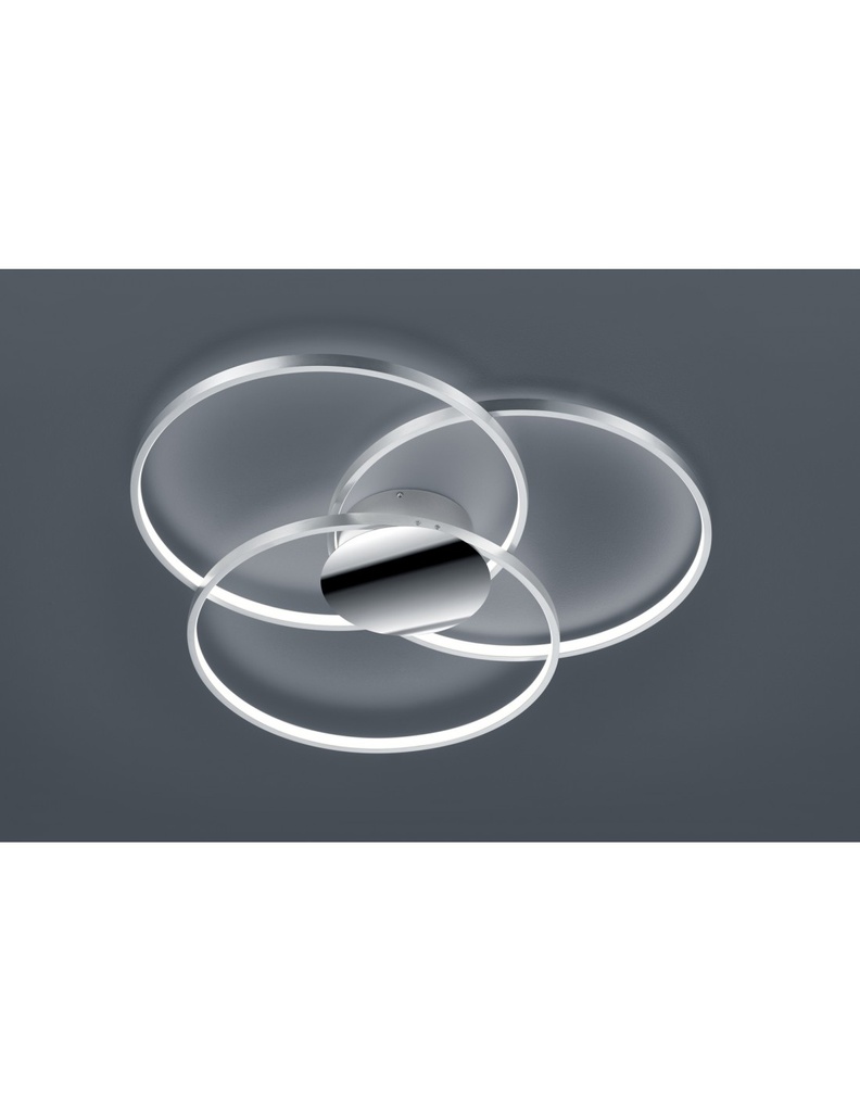 Plafoniera 3 Cerchi Led Sedona Cromo Dimmerabile Ø80 cm Trio Lighting