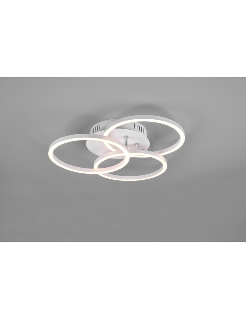 Plafoniera 3 Cerchi Orientabili Led Dimmer Circle Bianco Trio Lighting