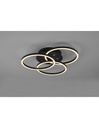 Plafoniera 3 Cerchi Orientabili Led Dimmer Circle Nero Trio Lighting