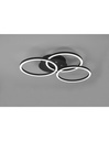Plafoniera 3 Cerchi Orientabili Led Dimmer Circle Nero Trio Lighting