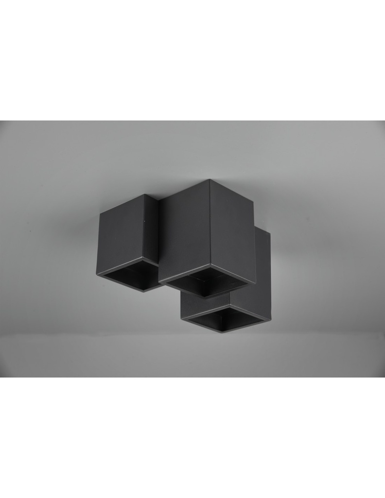 Plafoniera 3 Cubi GU10 Fernando Nero Opaco Trio Lighting