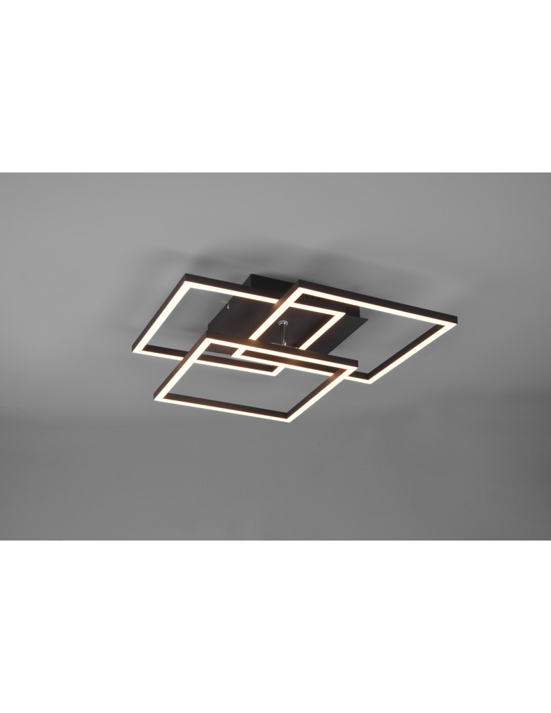 Plafoniera 3 Quadrati Orientabili Led Dimmer Mobile Nero Trio Lighting