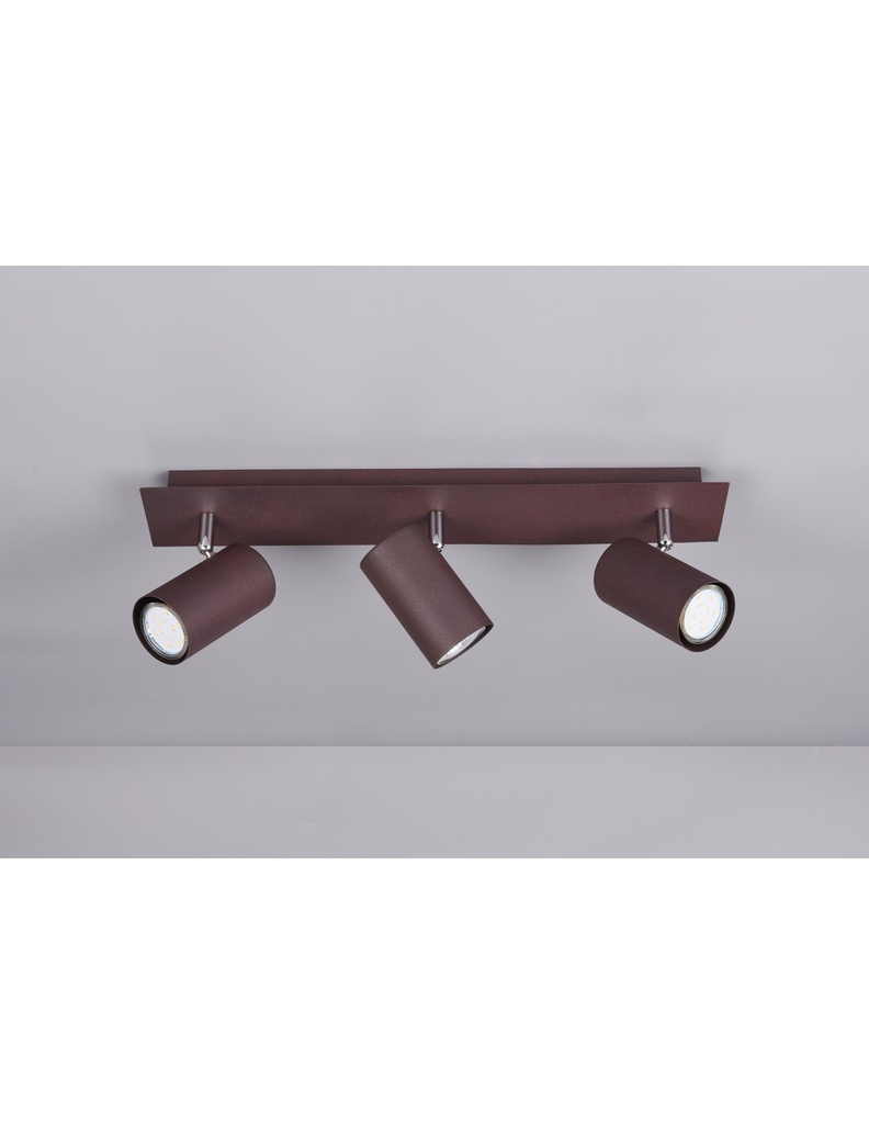 Plafoniera 3 Spot GU10 Orientabili Marley Ruggine Trio Lighting