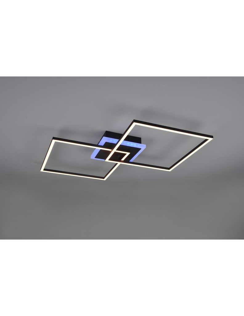Plafoniera Arribo Quadrati Nero Led Dimmerabile Rgbw Trio Lighting