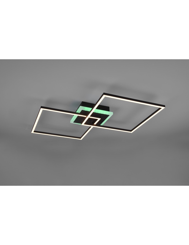 Plafoniera Arribo Quadrati Nero Led Dimmerabile Rgbw Trio Lighting