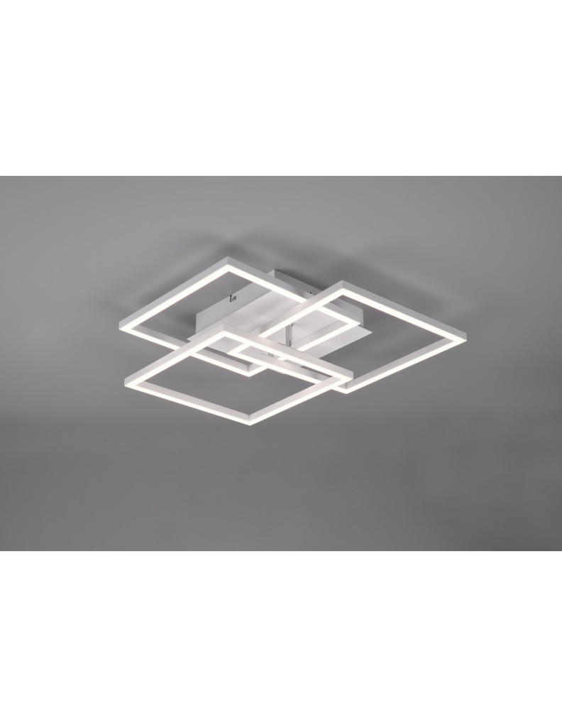 Plafoniera Bianca 3 Quadrati Orientabili Led Dimmer Mobile Trio Lighting