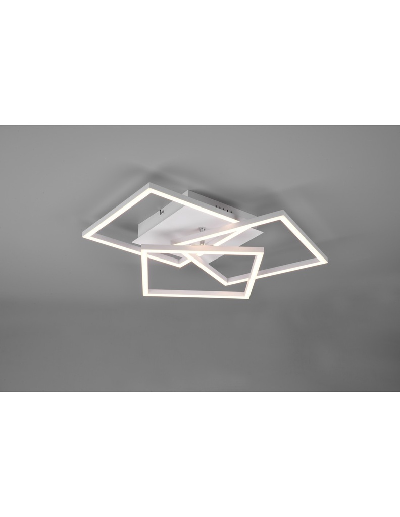 Plafoniera Bianca 3 Quadrati Orientabili Led Dimmer Mobile Trio Lighting