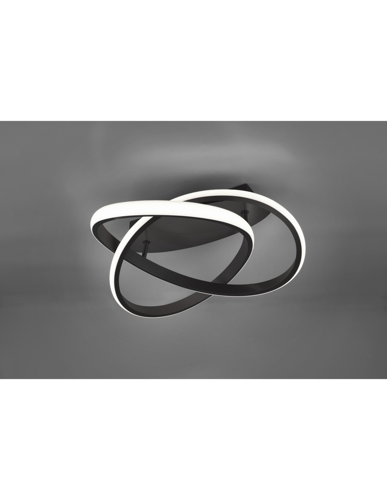 Plafoniera Course Antracite Spirale Led 18w Dimmerabile Ø45 cm Trio Lighting