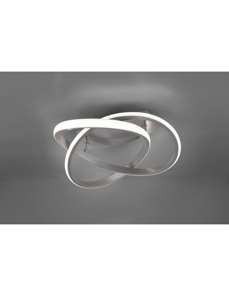 Plafoniera Course Nichel Spirale Led 18w Dimmerabile Ø45 cm Trio Lighting