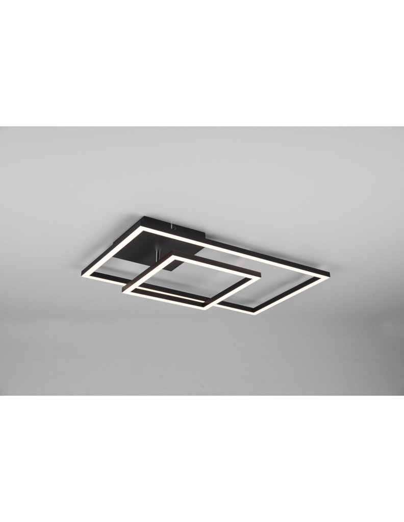 Plafoniera Da Soffitto Squadrata Orientabile Led Dimmer Padella Nero Trio Lighting