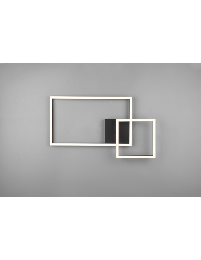 Plafoniera Da Soffitto Squadrata Orientabile Led Dimmer Padella Nero Trio Lighting