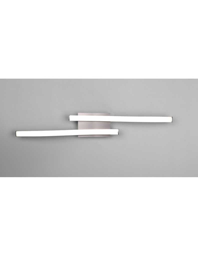 Plafoniera Design Doppia Bacchetta Ondulata Led 4000k Route Nichel Trio Lighting