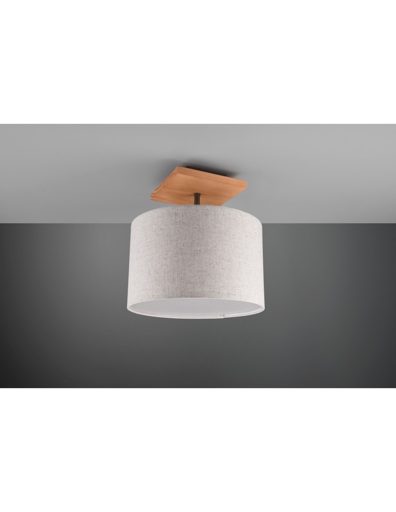 Plafoniera Elmau 1xE27 Nichel E Paralume Sabbia Ø35 cm Trio Lighting