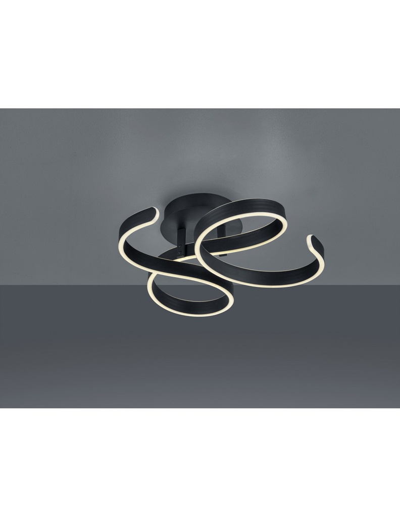 Plafoniera Francis Vortici Antracite Led 40w Dimmerabile Trio Lighting