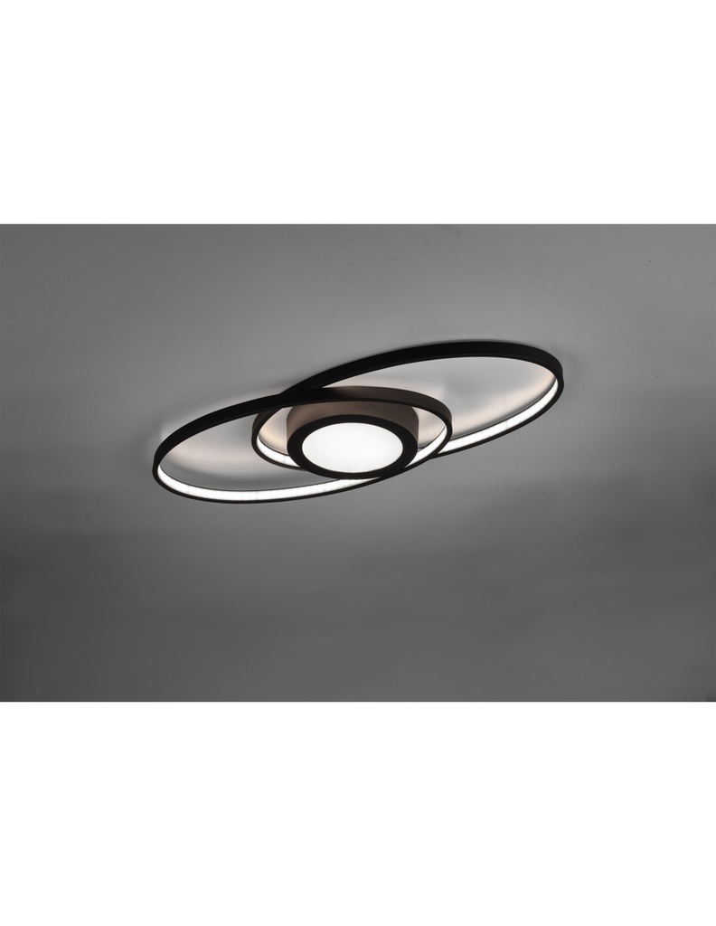 Plafoniera Galaxy Doppia Spirale Antracite Led 27w Dimmerabile Trio Lighting