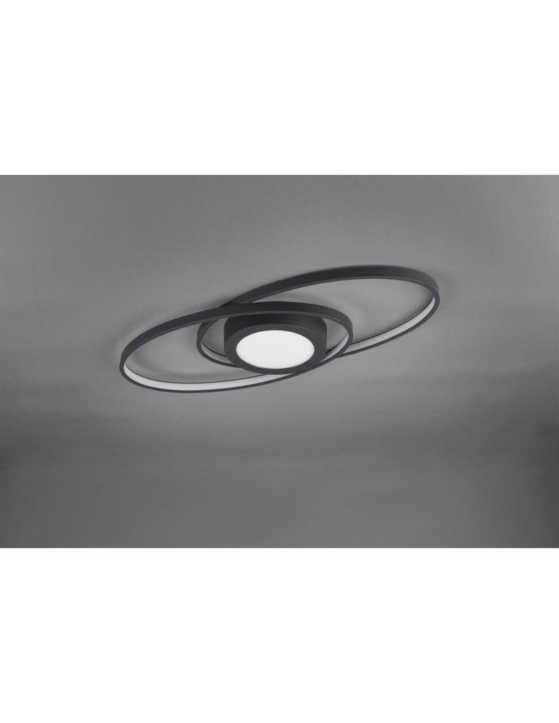Plafoniera Galaxy Doppia Spirale Antracite Led 27w Dimmerabile Trio Lighting
