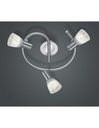 Plafoniera Girandola Nichel 3 Spot Paralume Vetro E14 Orientabili Levisto Trio Lighting