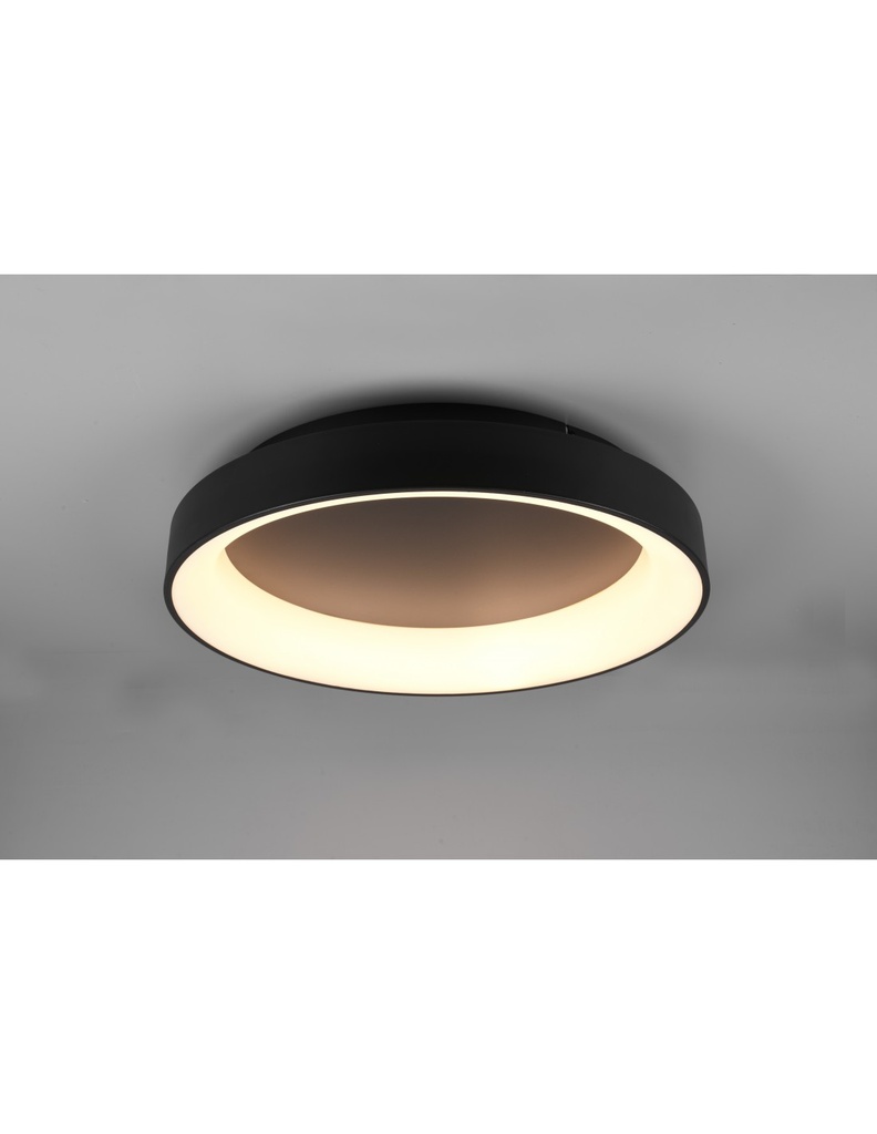 Plafoniera Girona Led 48w Dimmerabile Nero Ø60 cm Trio Lighting