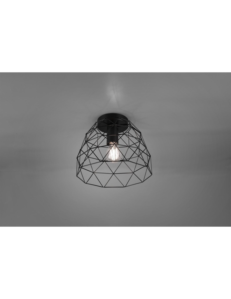 Plafoniera Haval Gabbia 1xE27 Nero Opaco Ø27 cm Trio Lighting