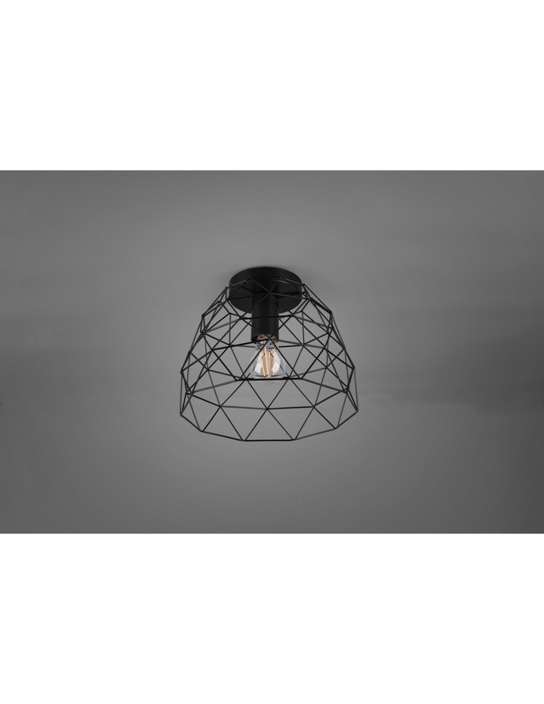 Plafoniera Haval Gabbia 1xE27 Nero Opaco Ø27 cm Trio Lighting