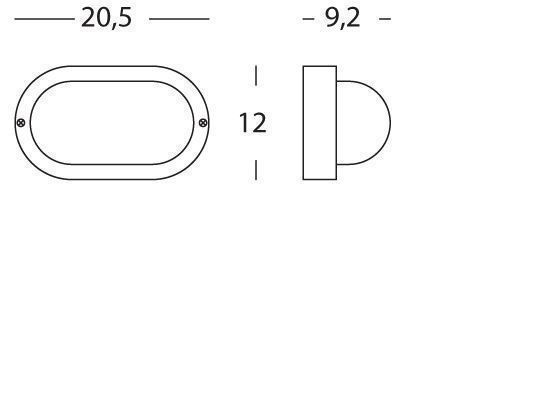 Plafoniera In Resina  linea echo ovale  nero