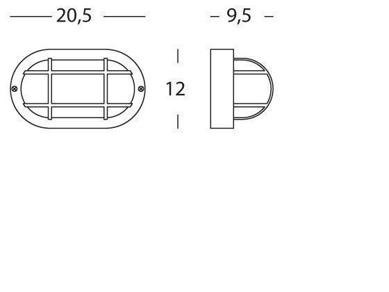 Plafoniera In Resina  linea echo ovale  nero