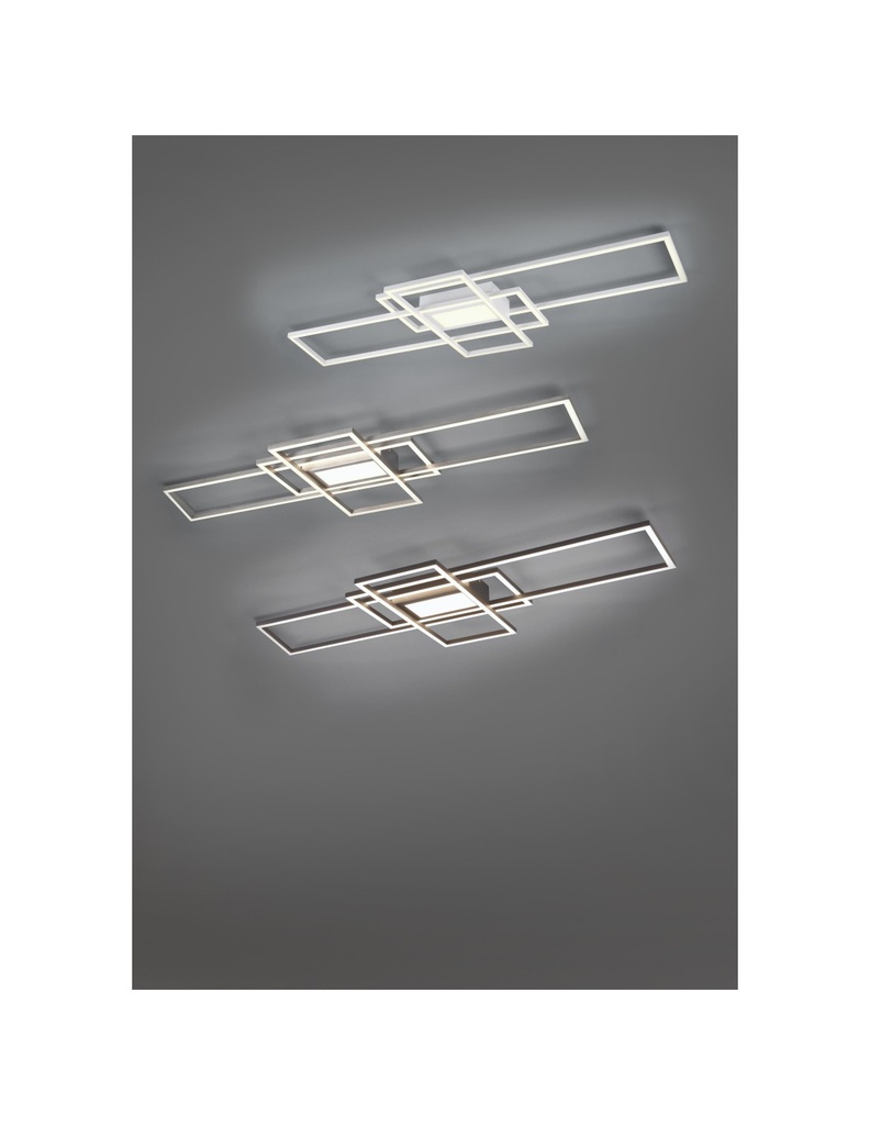 Plafoniera Irvine 3 Rettangoli Led 60w Antracite L105 cm Dimmerabile Trio Lighting
