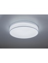 Plafoniera Led Dimmer Cambio Colore Stoffa Bianco Lugano Ø60 cm Trio Lighting