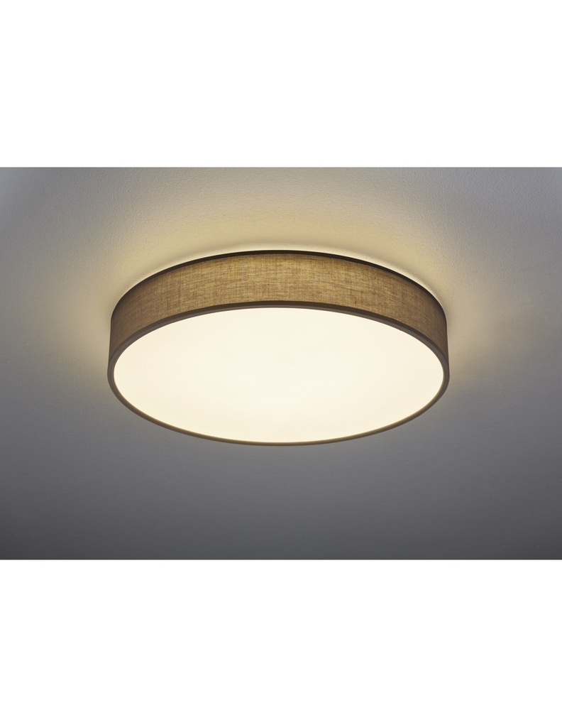 Plafoniera Led Paralume Tessuto Grigio Lugano Ø60 cm Trio Lighting
