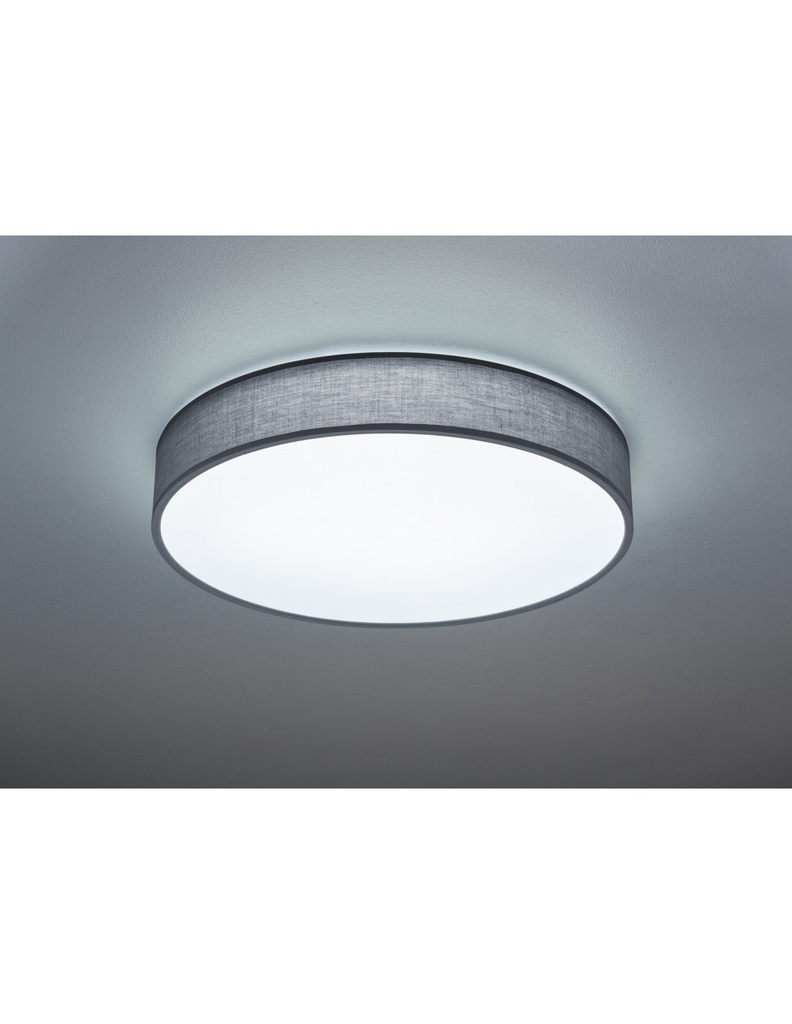 Plafoniera Led Paralume Tessuto Grigio Lugano Ø60 cm Trio Lighting